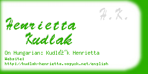 henrietta kudlak business card